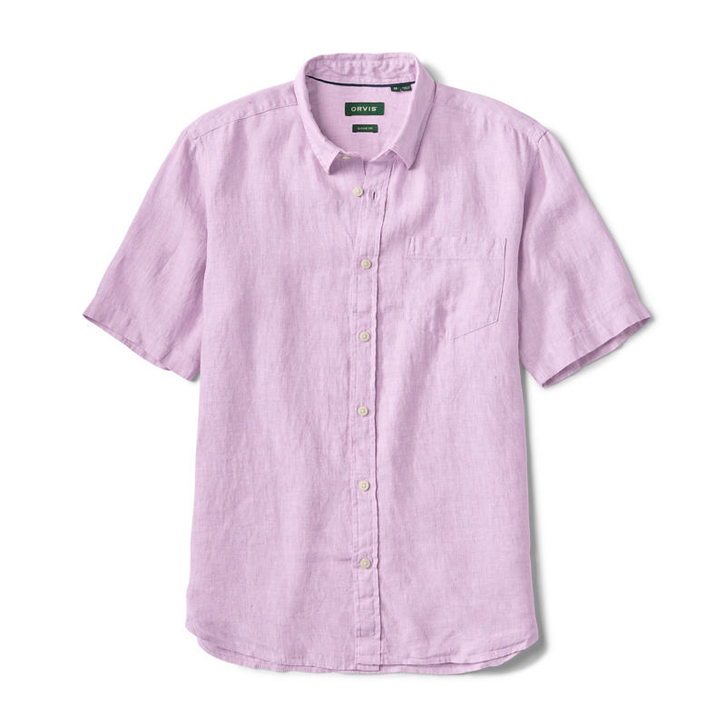 Pure Linen Short-Sleeve Shirt - SPRING LILAC image number 0