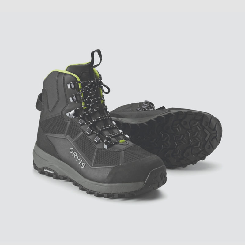 A pair of black wading boots