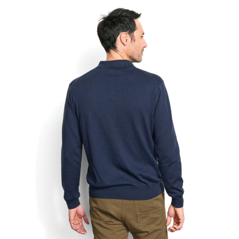 Cotton/Silk/Cashmere Long-Sleeved Polo -  image number 3