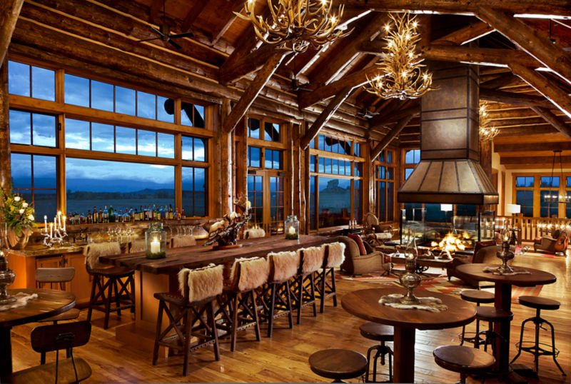 The dining room at Brush Creek Ranch
