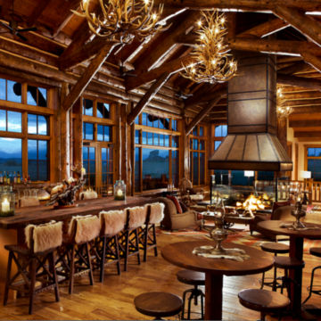 The dining room at Brush Creek Ranch