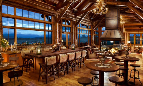 The dining room at Brush Creek Ranch