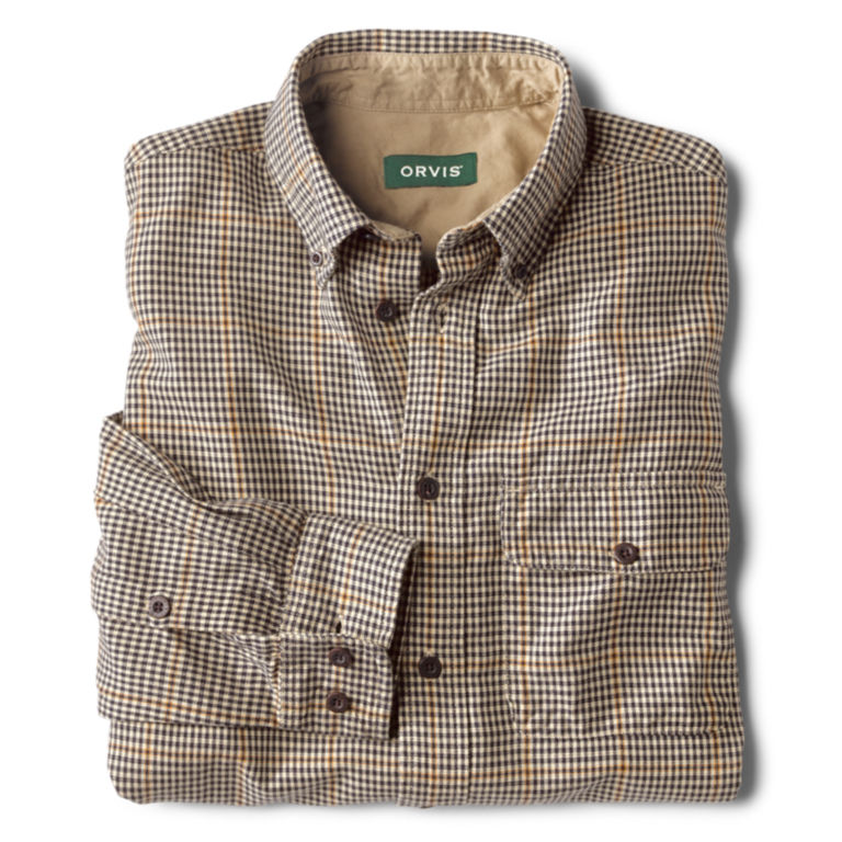 Spencer Houndstooth Pure Cotton Shirt - TAN/NAVY image number 0