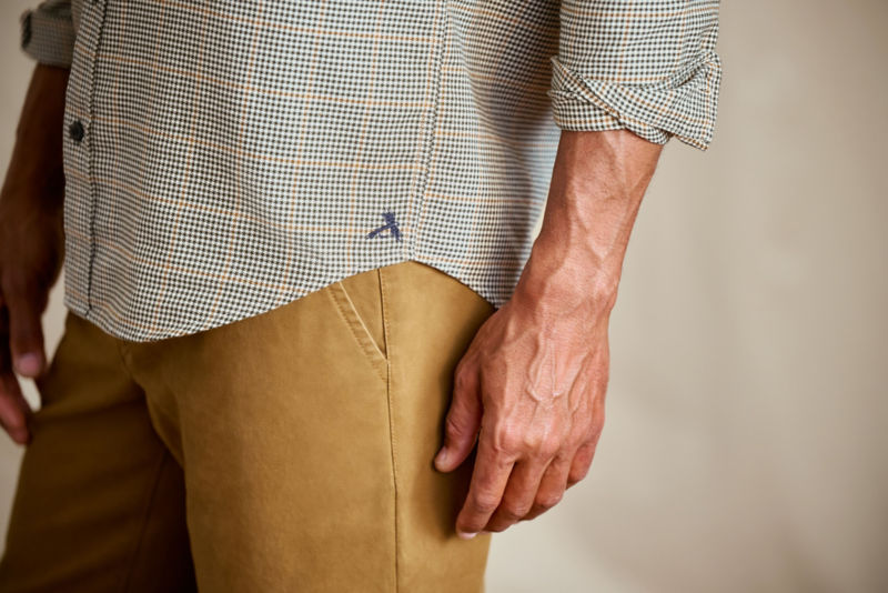 Spencer Houndstooth Pure Cotton Long-Sleeve Shirt - CRIMSON/TRUE NAVY image number 3