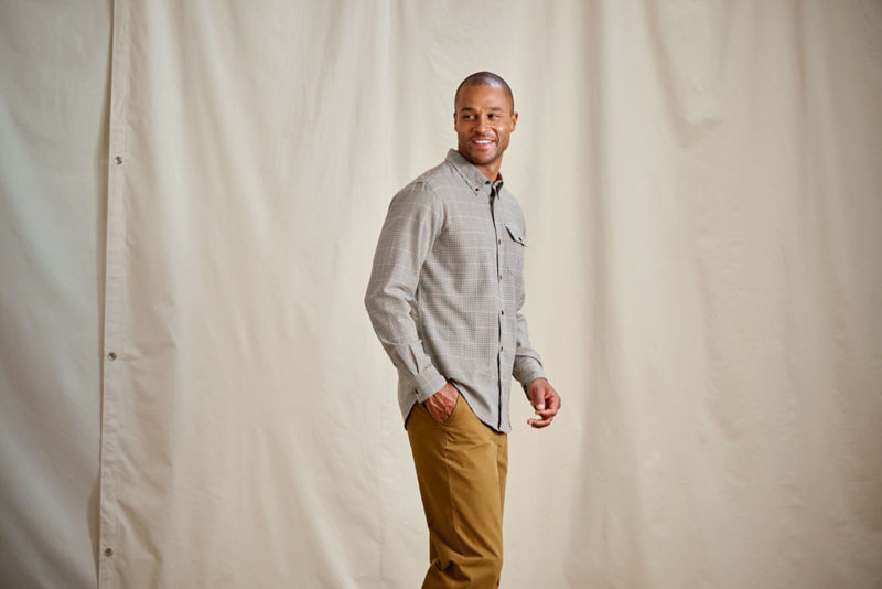 Spencer Houndstooth Pure Cotton Long-Sleeve Shirt - CRIMSON/TRUE NAVY image number 4