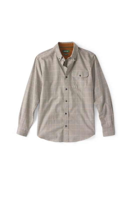 Spencer Houndstooth Pure Cotton Long-Sleeve Shirt - IVY/HAZELNUT image number 5