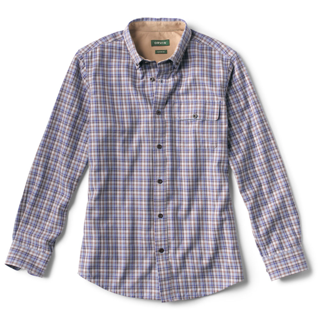 Spencer Houndstooth Pure Cotton Shirt - MUSHROOM/BLUE image number 0