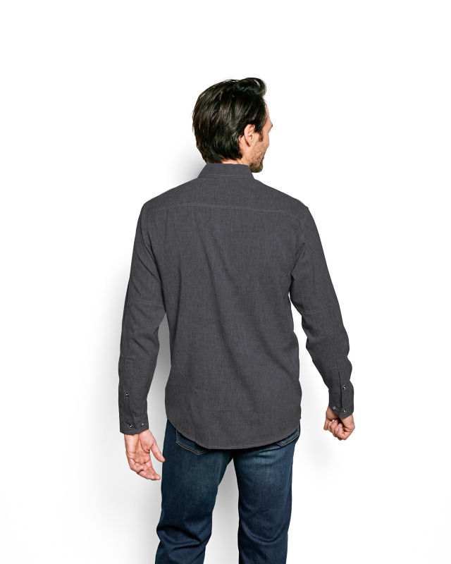 Men&rsquo;s Tech Chambray Long-Sleeve Work Shirt - BLACK image number 2