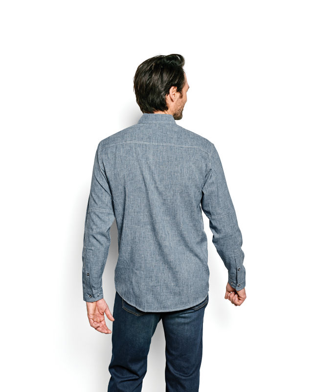 Men&rsquo;s Tech Chambray Long-Sleeve Work Shirt - BLUE CHAMBRAY image number 5