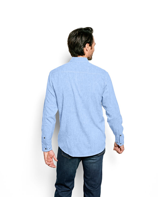 Men's Tech Chambray Long-Sleeve Work Shirt - MEDIUM BLUE image number 3