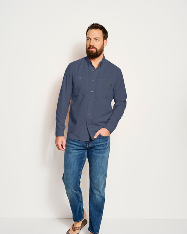 Men's Tech Chambray Long-Sleeve Work Shirt - TRUE NAVY image number 1
