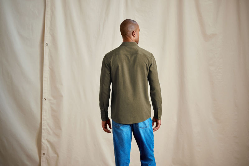 Men&rsquo;s Tech Chambray Long-Sleeve Work Shirt - DEEP TARRAGON image number 5