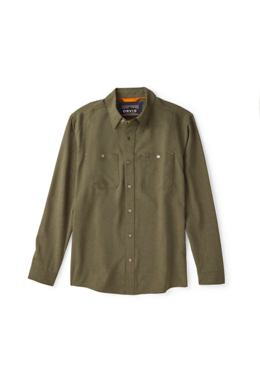 Men&rsquo;s Tech Chambray Long-Sleeve Work Shirt - DEEP TARRAGON image number 6