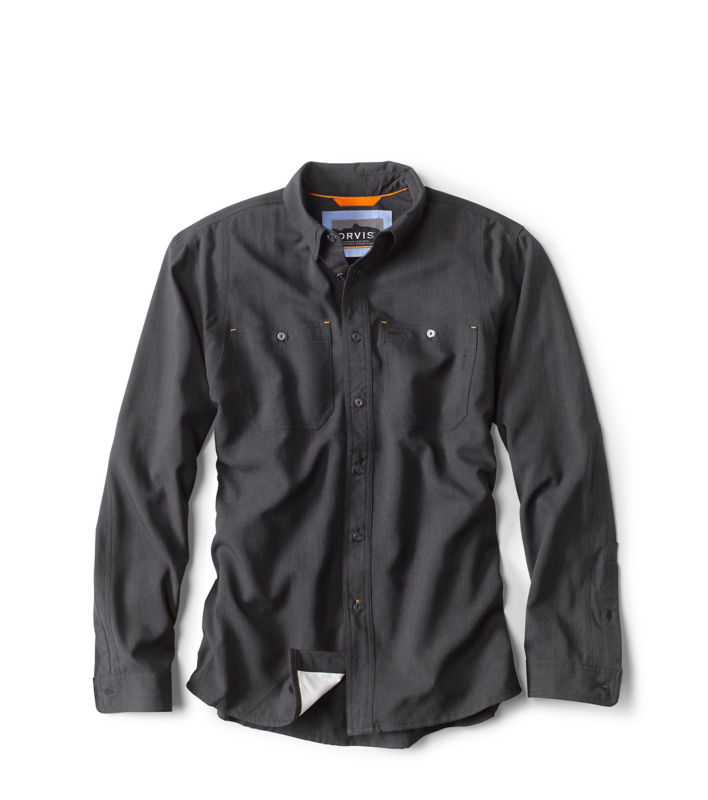 Men&rsquo;s Tech Chambray Long-Sleeve Work Shirt - BLACK image number 3