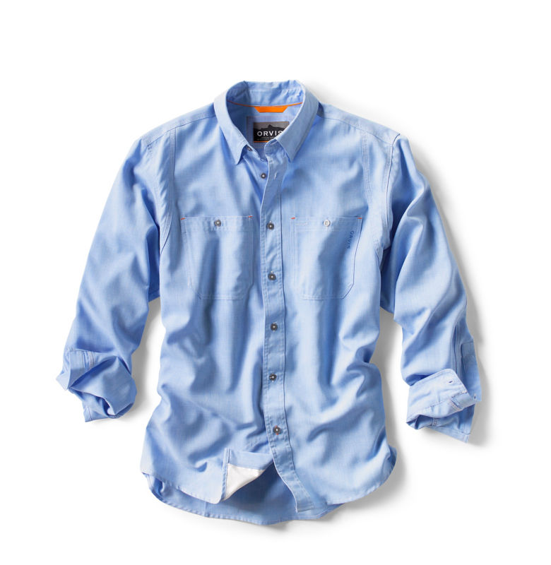 Men's Tech Chambray Long-Sleeve Work Shirt - MEDIUM BLUE image number 0