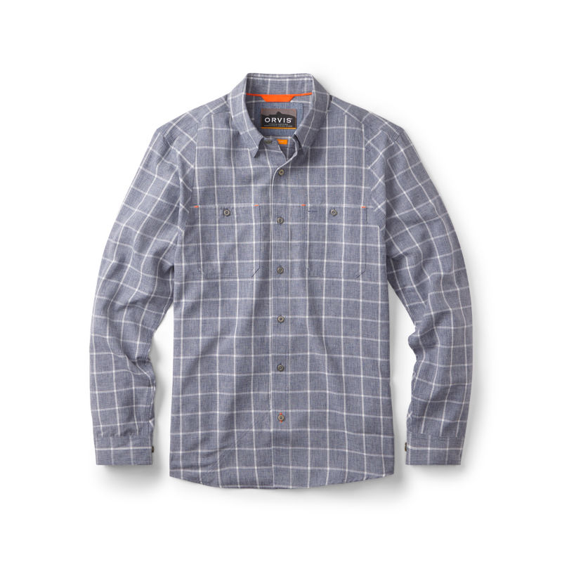 Men&rsquo;s Tech Chambray Long-Sleeve Work Shirt - TRUE NAVY/SNOW image number 0