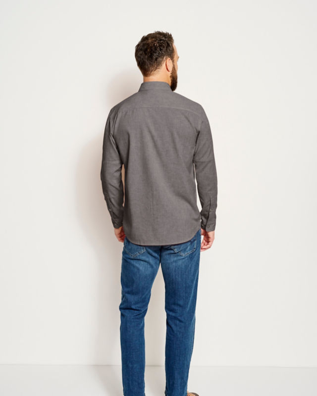 Men&rsquo;s Tech Chambray Long-Sleeve Work Shirt - DARK CHARCOAL image number 5
