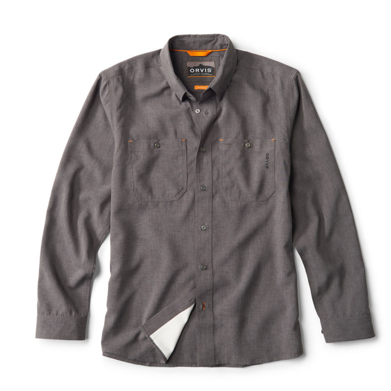Men&rsquo;s Tech Chambray Long-Sleeve Work Shirt - DARK CHARCOAL image number 2