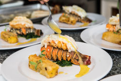 A plate with lobster tail