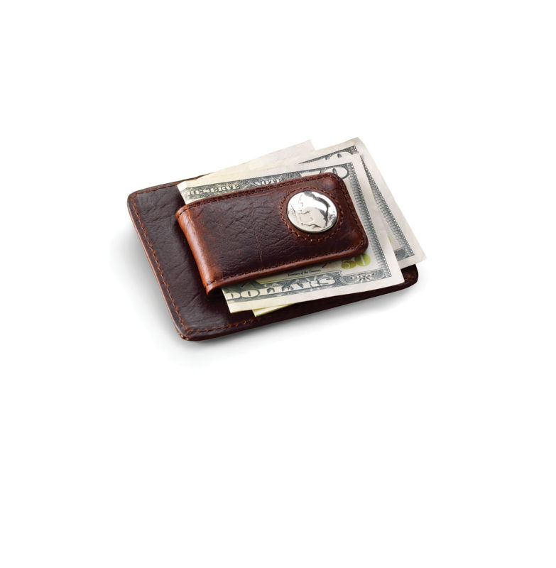 Bison Buffalo-Nickel Money Clip - BROWN image number 1