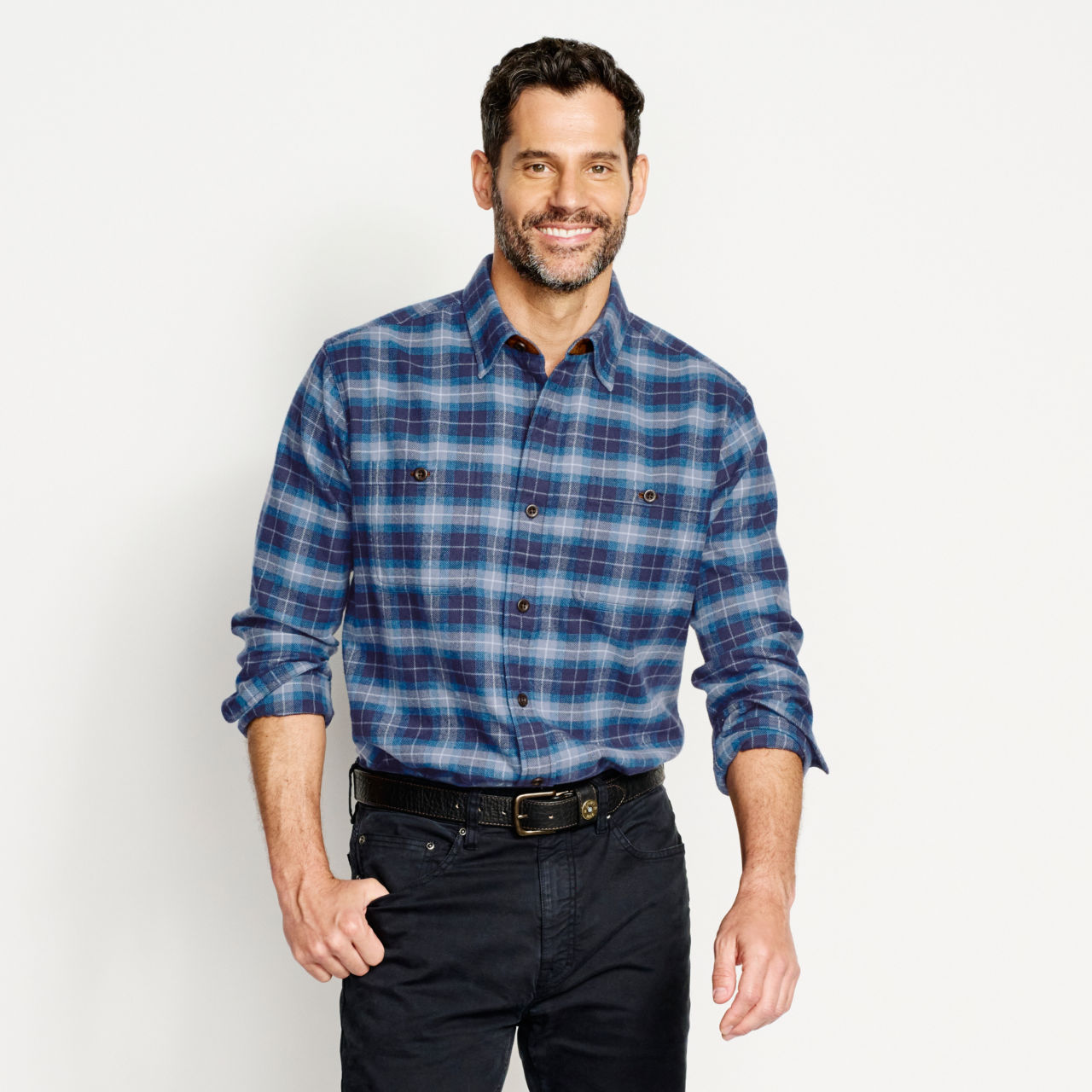 The Perfect Flannel Shirt - BLUE GREY image number 3