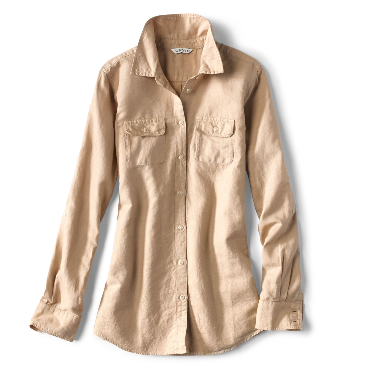Linen/Cotton Garment-Dyed Camp Shirt - image number 0
