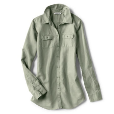 Linen/Cotton Garment-Dyed Camp Shirt - 