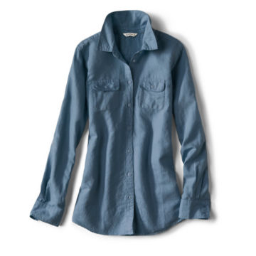 Linen/Cotton Garment-Dyed Camp Shirt -  image number 0