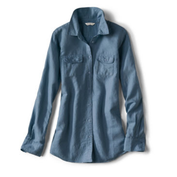 Linen/Cotton Garment-Dyed Camp Shirt - 