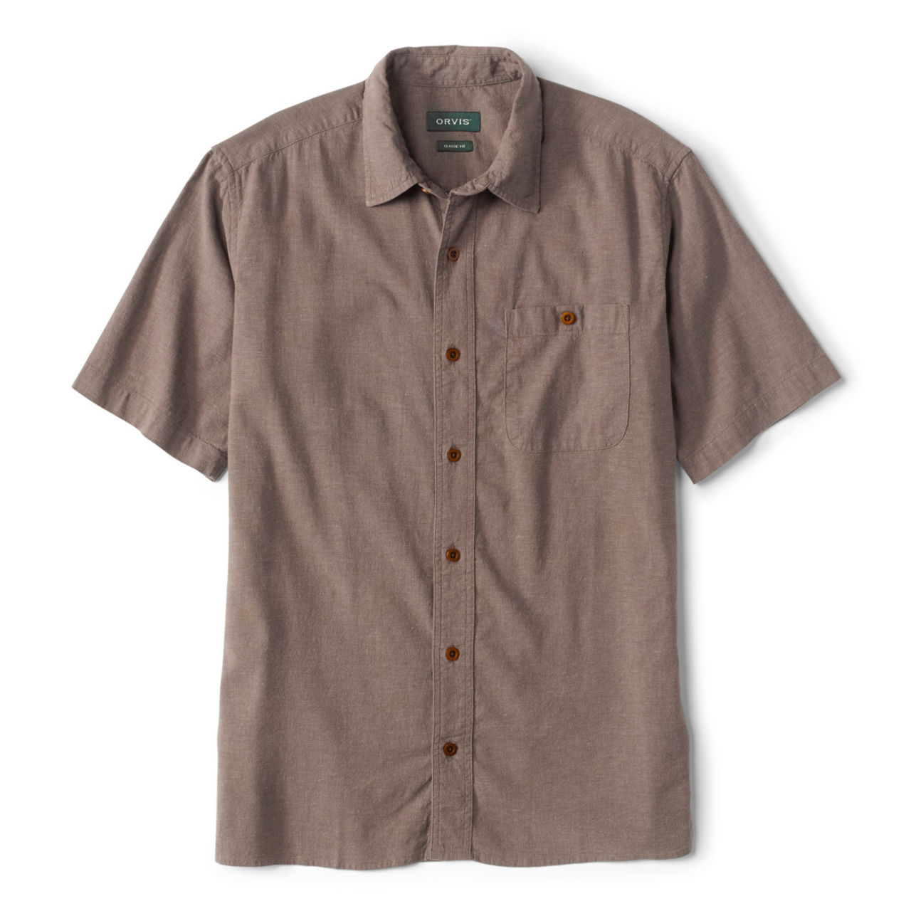 Hemp/TENCEL Stretch Short-Sleeved Shirt - MUSHROOM image number 0