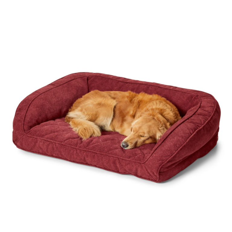 Orvis Memory Foam Bolster Dog Bed - HEATHERED RED image number 0