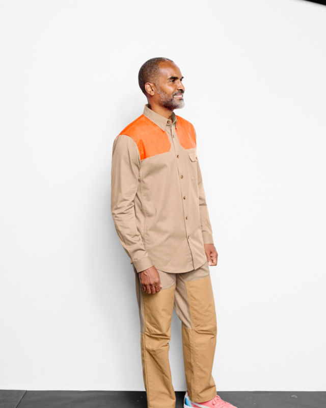 Men&rsquo;s Long-Sleeve Midweight Shooting Shirt - SAND/BLAZE image number 4