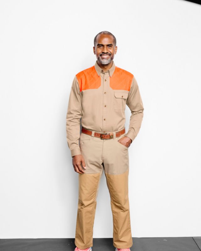 Men&rsquo;s Long-Sleeve Midweight Shooting Shirt - SAND/BLAZE image number 3