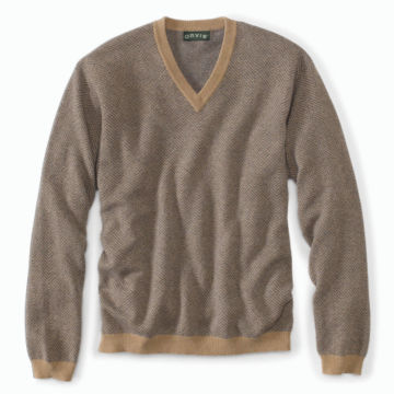 Broken-Herringbone Cashmere Sweater - image number 0