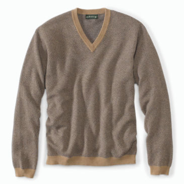 Broken-Herringbone Cashmere Sweater - 