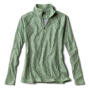 Women's drirelease® Long-Sleeved Quarter-Zip Tee - PALE GREEN ABSTRACT image number 0