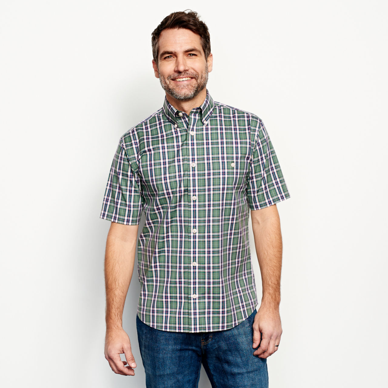 Wrinkle-Free Short-Sleeved Shirt - Regular - BASIL image number 1