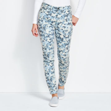 Printed Four-Way Stretch Ankle Pants - image number 0