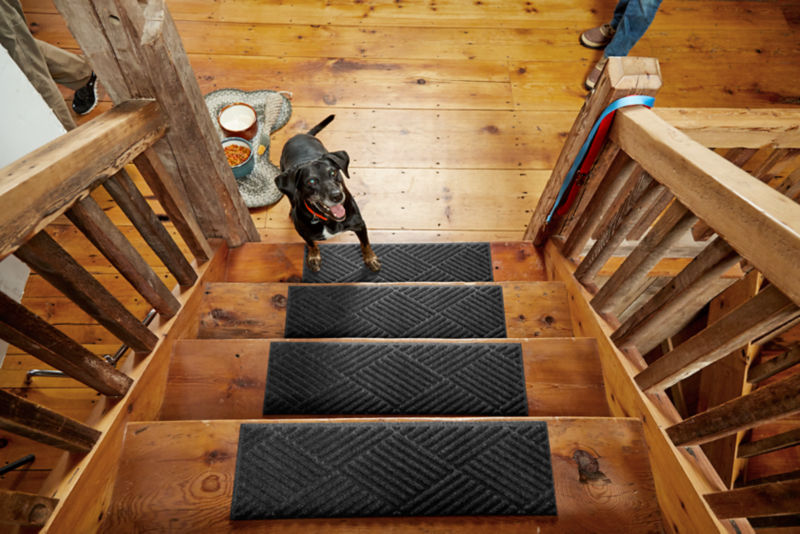 Recycled WaterHog&reg; Diamonds Stair Treads - CHARCOAL image number 0
