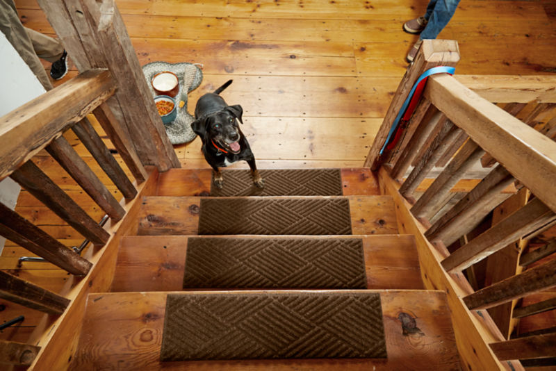 Recycled WaterHog&reg; Diamonds Stair Treads - DARK BROWN image number 0