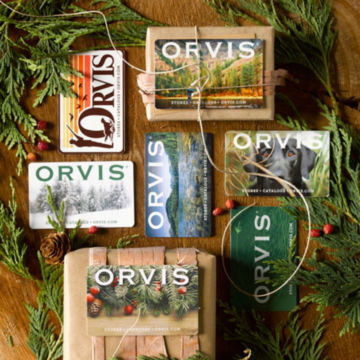 A collection of Orvis Gift cards