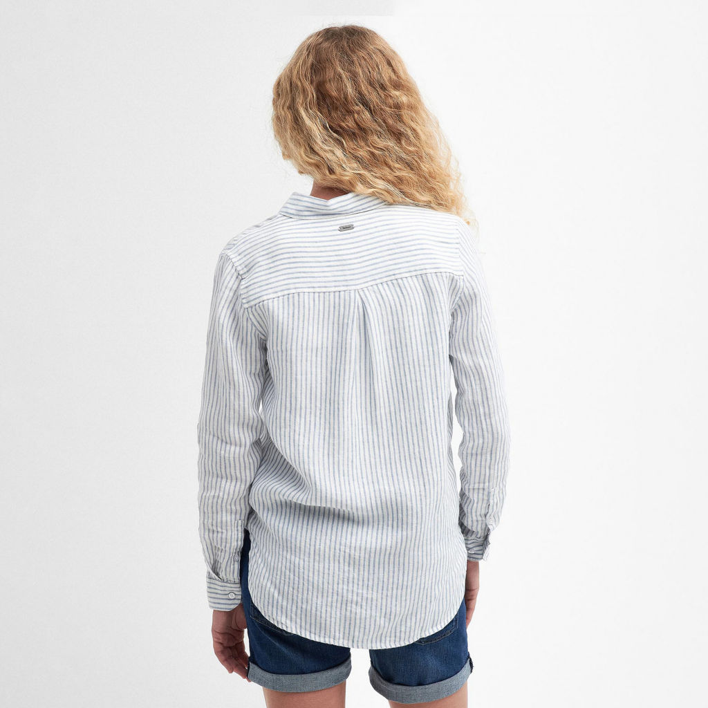 Barbour® Marine Linen Shirt - CHAMBRAY STRIPE image number 1