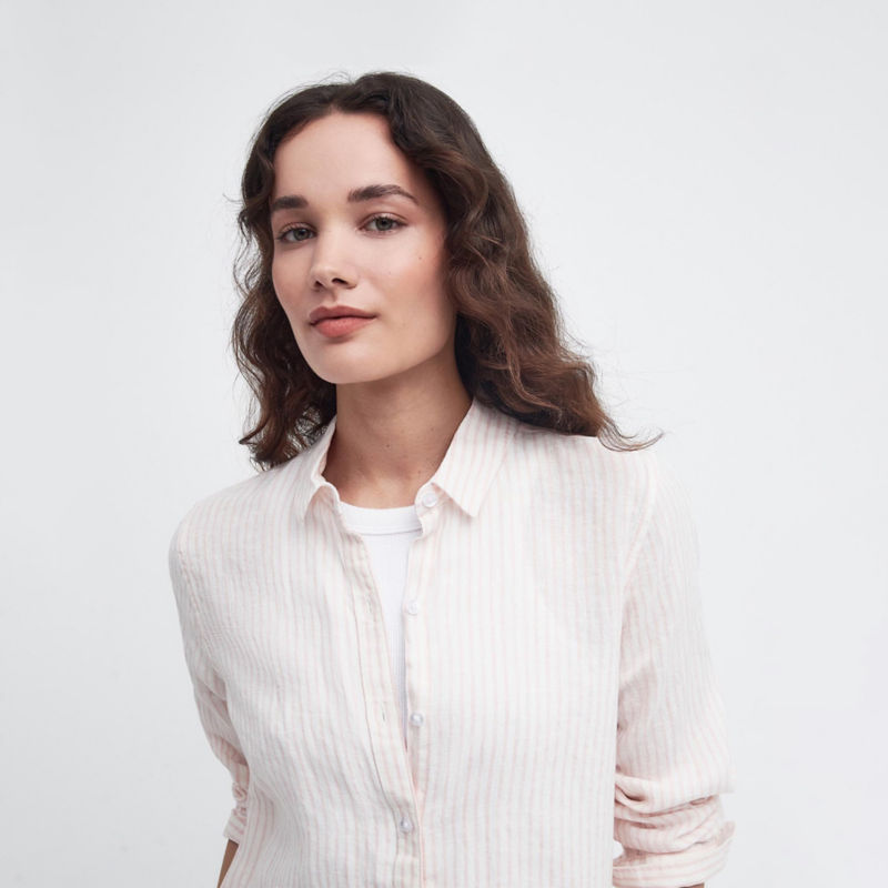 Barbour&reg; Marine Linen Shirt - SHELL PINK image number 2