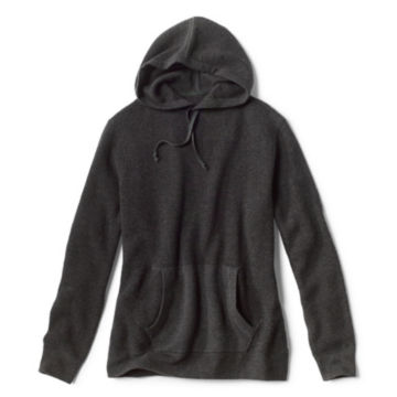 Waffle Hood Wool/Cashmere Pullover - CHARCOALimage number 0