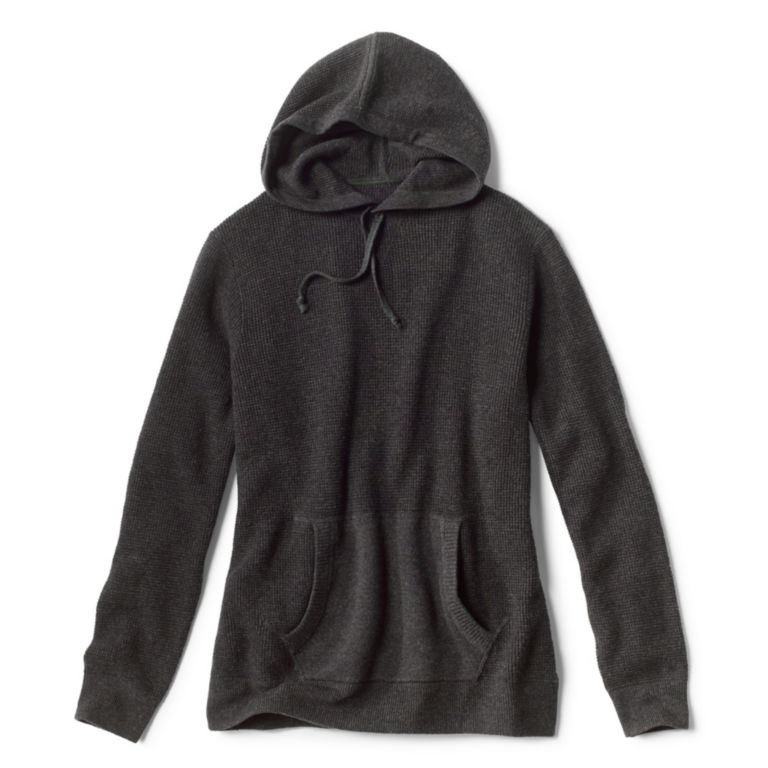 Waffle Hood Wool/Cashmere Pullover - CHARCOAL image number 0