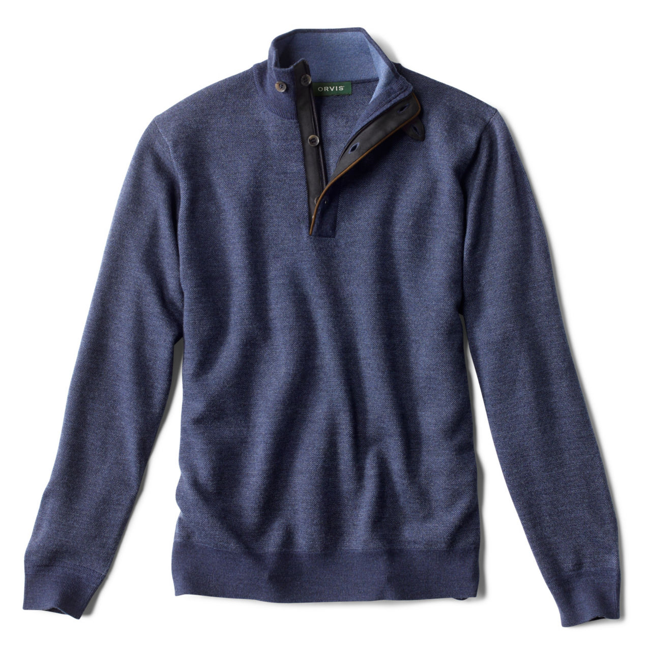 Birdseye Zip Button Mockneck Sweater -  image number 0