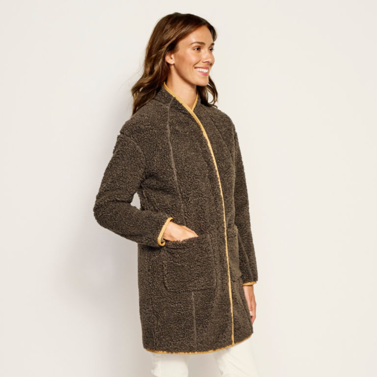 Sherpa Cozy Cocoon Coat - PEAT image number 2