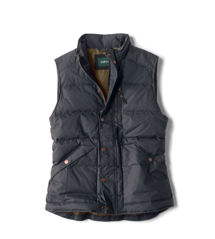 Waxed Cotton Down Puffer Vest Orvis