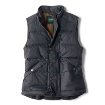 Waxed Down Puffer Vest - NAVY