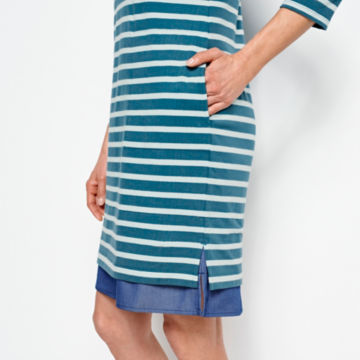 Mixed Media Classic Cotton Striped Dress -  image number 4